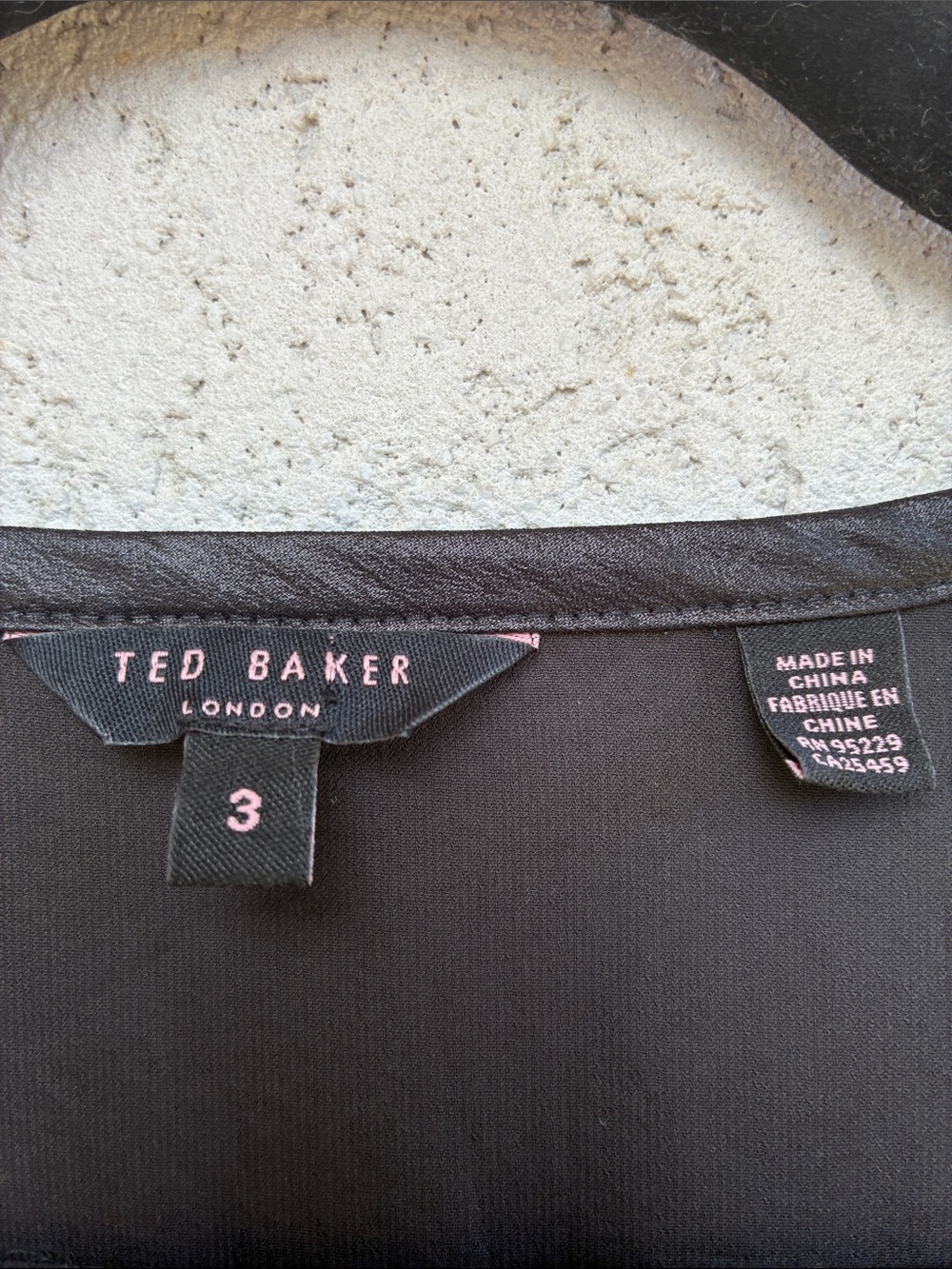 Ted Baker London Black Shiny Zip-Front Short Sleeve Top Gold Hardware - Picture 3 of 8